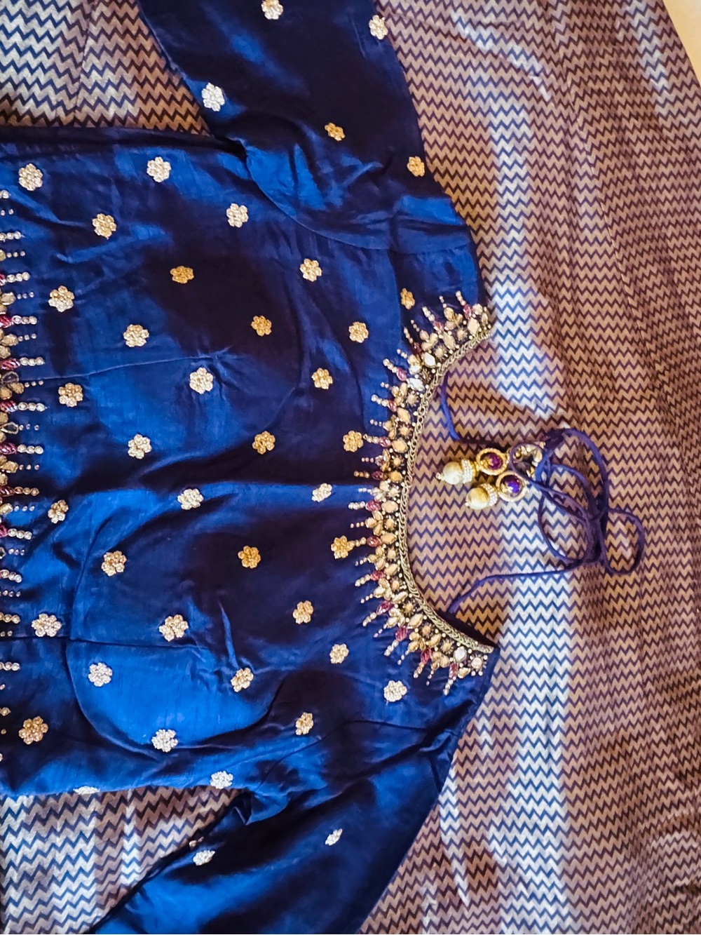 Embellished Navy purple Women's Top - Elegant Party chaniya choli